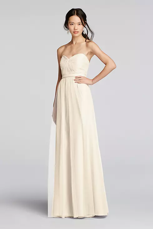 Strapless Tulle Long  Dress with Removable Belt Image 1