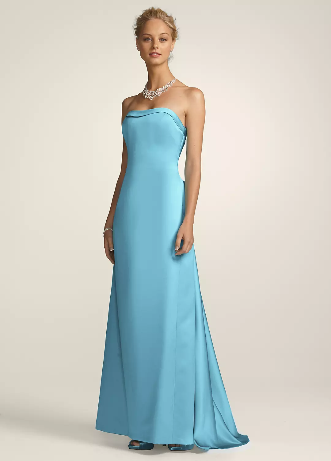 Strapless A-line with Cascading Back Image