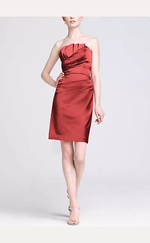 Stretch Satin Dress with Crumb Catcher Detail Image 1