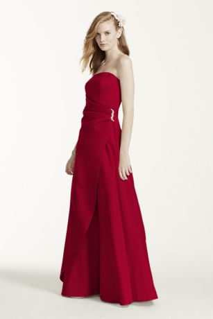 fitted lace wedding dress Nox Anabel T1140 - Sweetheart Ruched Evening Gown 10 / Apple Red main image 0