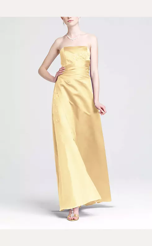 Satin and Organza Gown with Beaded Inset Image 1