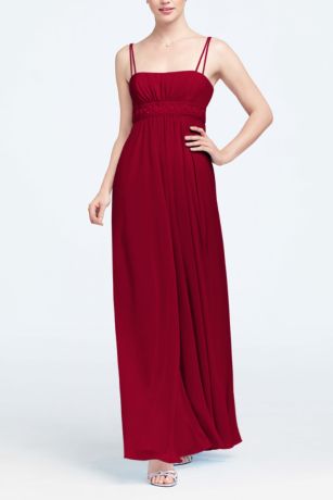 Y Strap Chiffon Dress David s Bridal