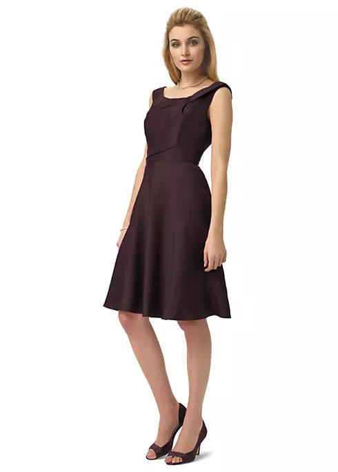 Shantung Off-the-Shoulder Knee-Length Dress Image 1