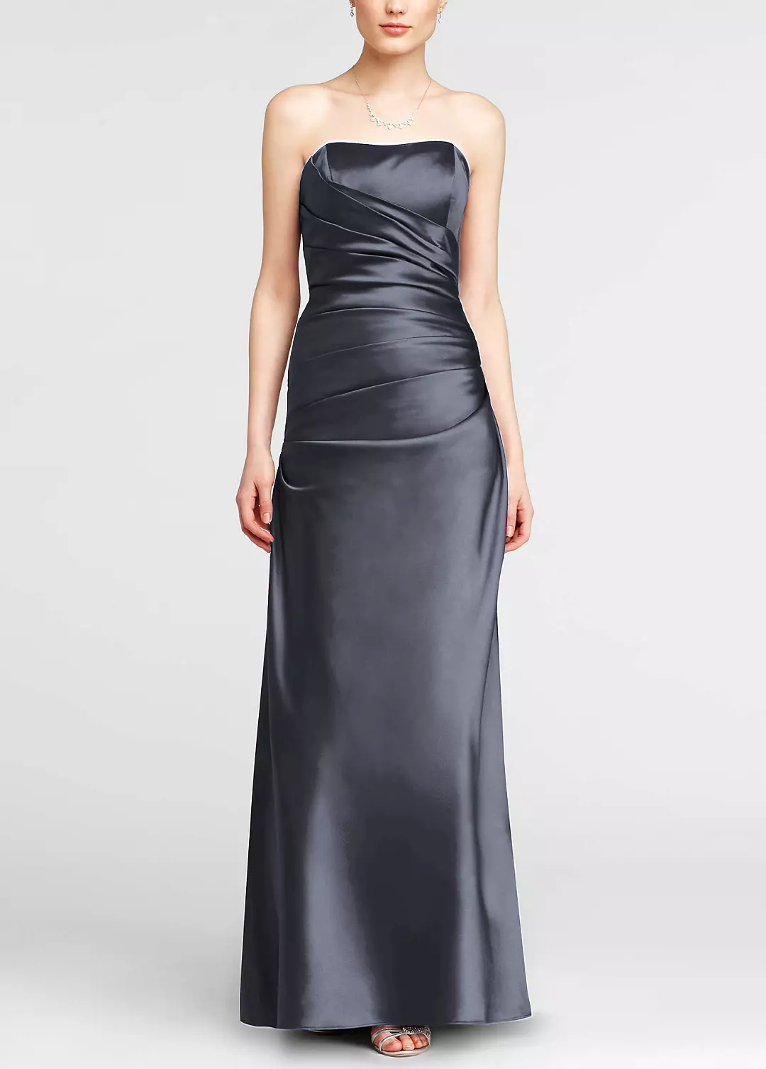 Strapless Ruched Satin Ball Gown Image