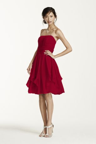 Strapless Chiffon Short Dress Style F