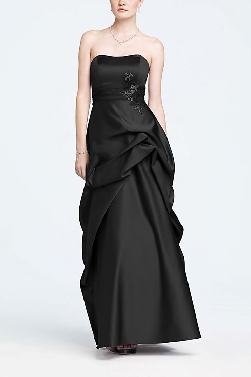 Strapless Satin and Organza Side Pick-Up Ball Gown Image