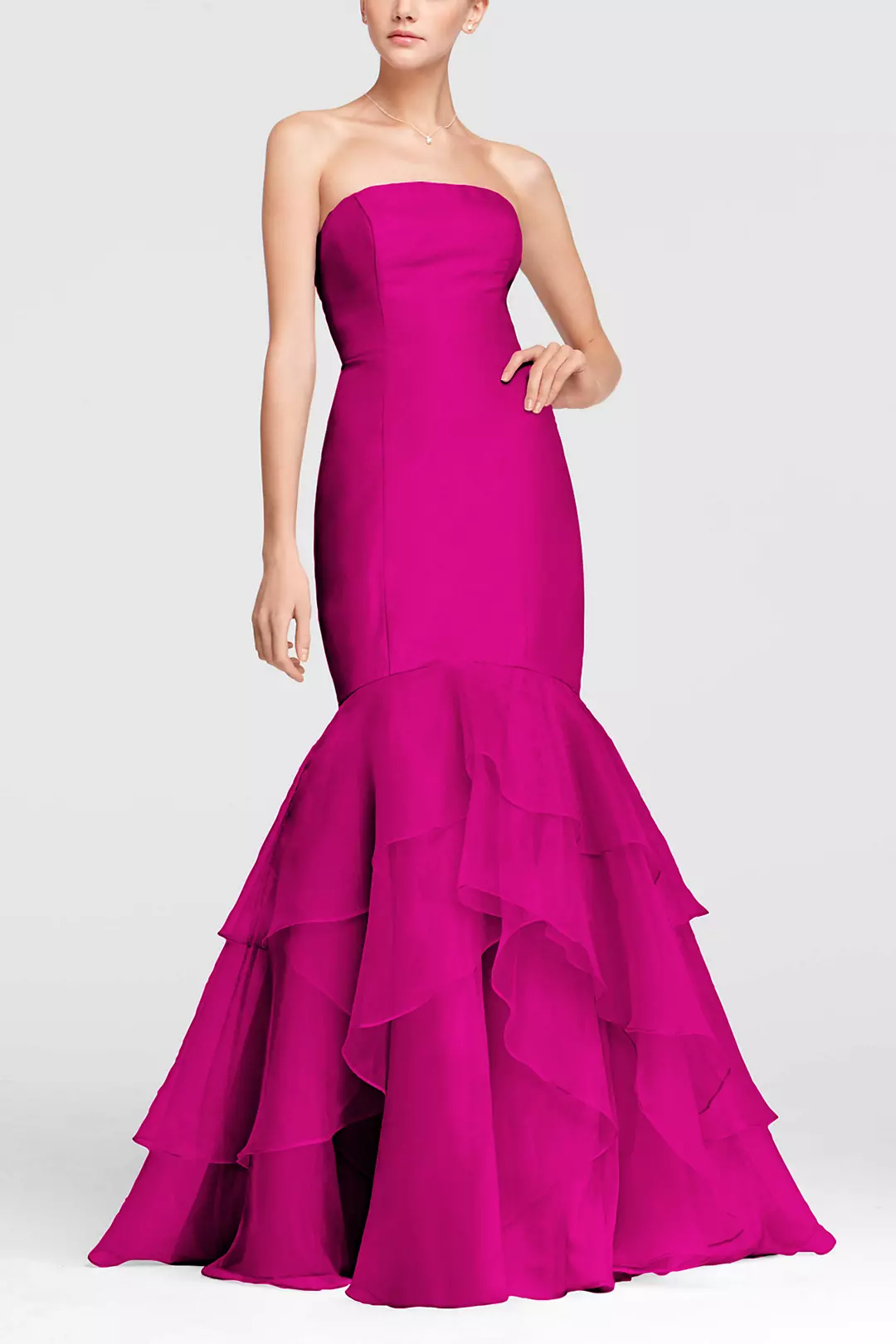 Strapless Fit and Flare Organza Dress Image