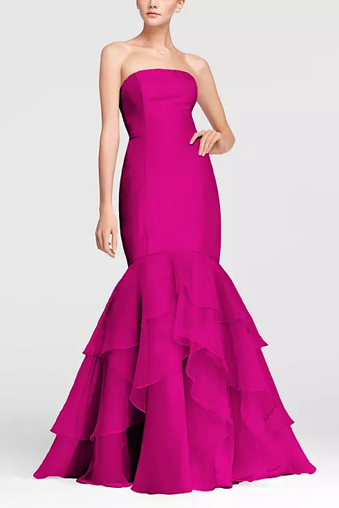 Strapless Fit and Flare Organza Dress Image 1
