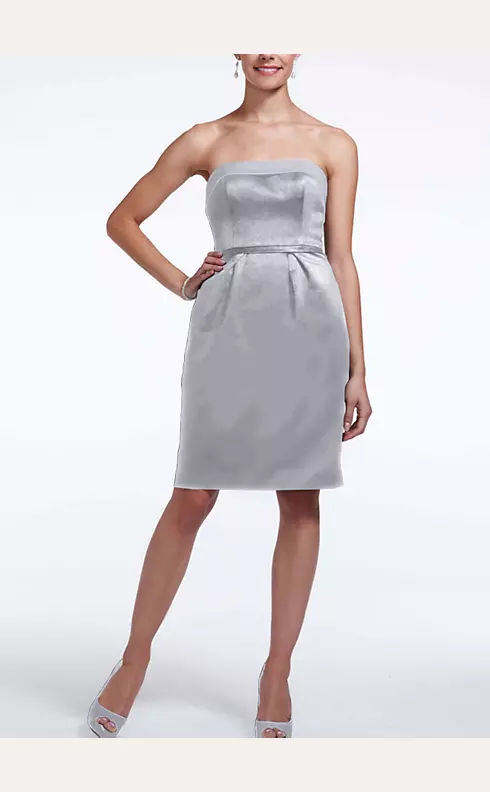 Short Satin Dress with Back Bow Detail Image 1