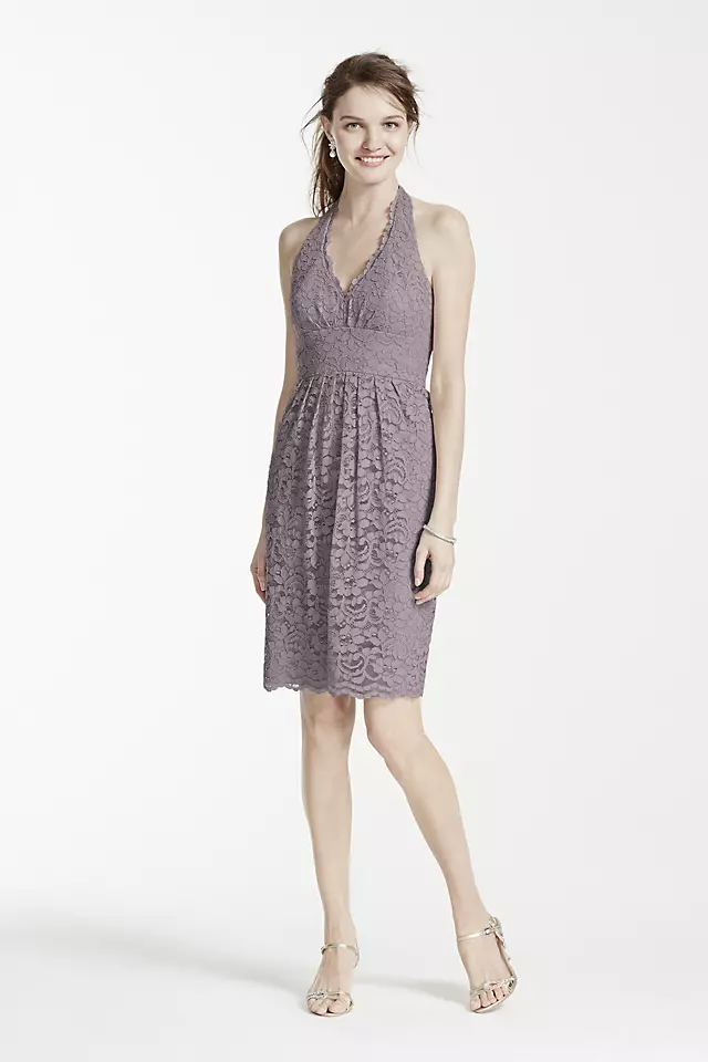 Short Halter Lace Dress Image
