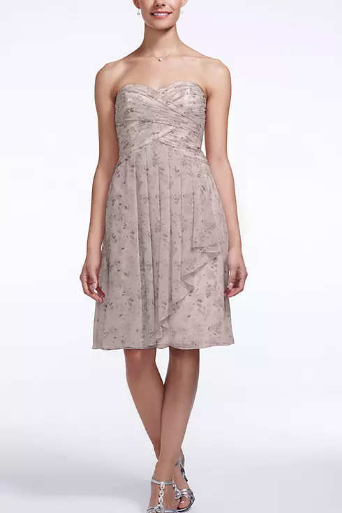 Short Allover Print Crinkle Chiffon Dress Image 1