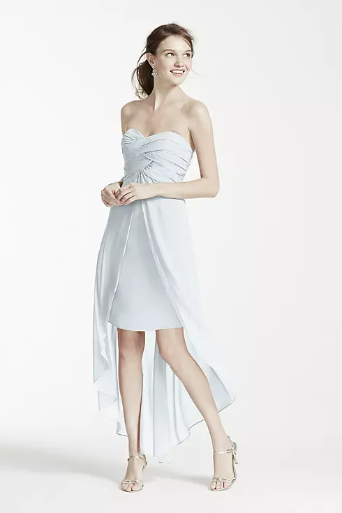 Strapless High Low Dress with Front Detail Image 1