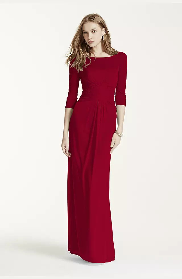 Long Mesh Dress with Illusion Sleeves Image
