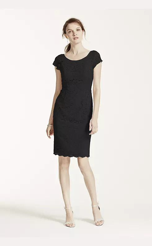 Short Corded Lace Dress with Scalloped Hem Image 1