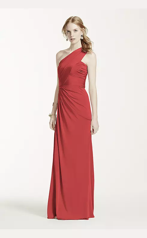 Long One Shoulder Jersey Gown Image 1
