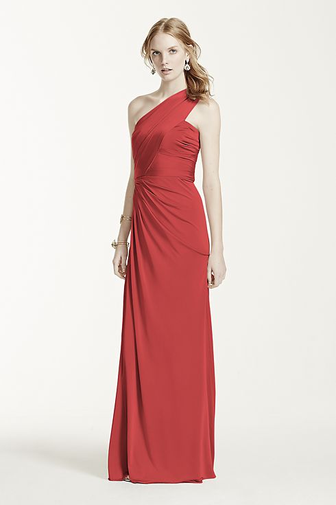 Long One Shoulder Jersey Gown Image 1