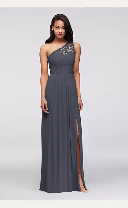 One Shoulder Long Lace Dress Image 1