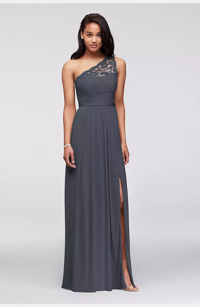 One Shoulder Long Lace Dress Image