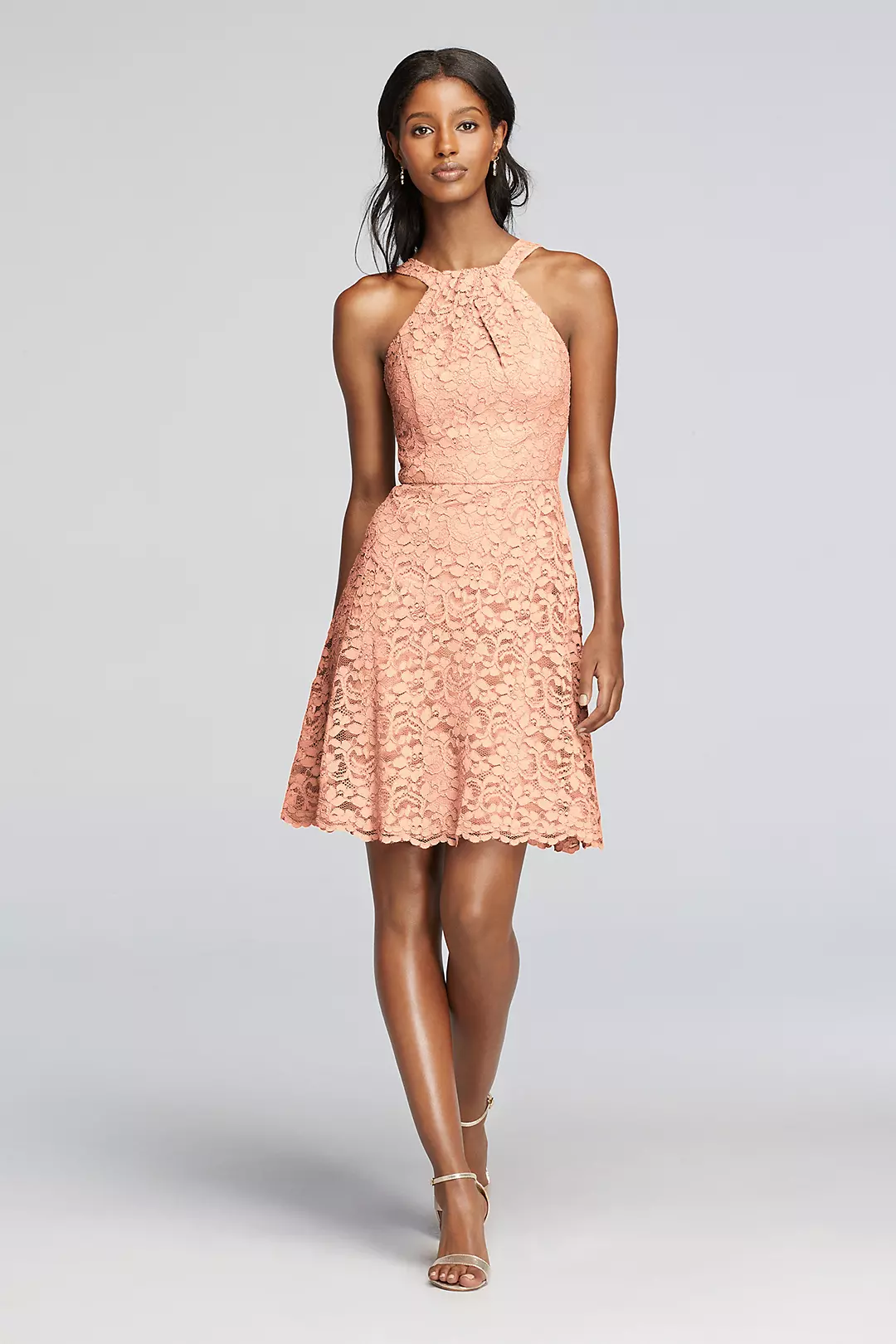 Short All Over Lace Dress with Y Neck  Image