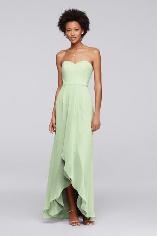 Strapless Bridesmaid Dress with High-Low Hem - Davids Bridal