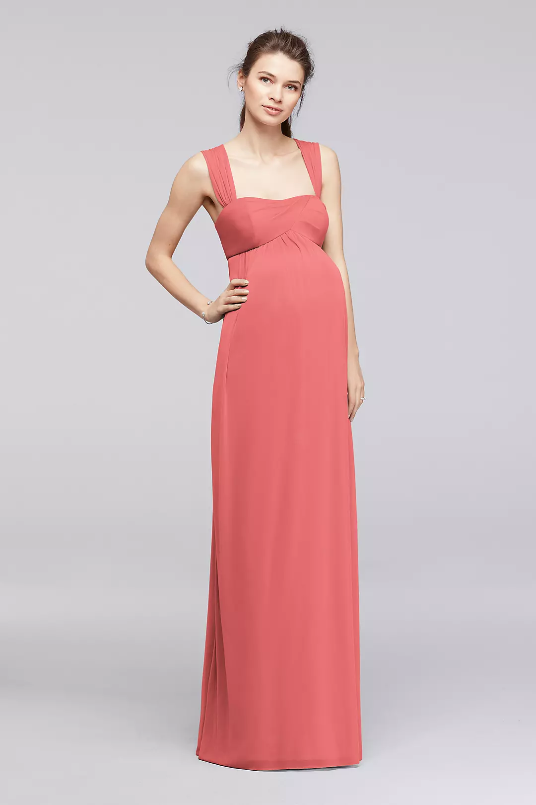 Empire Waist Maternity Dress with Straps Image