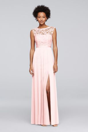 Long Bridesmaid Dress with Lace Bodice | David's Bridal