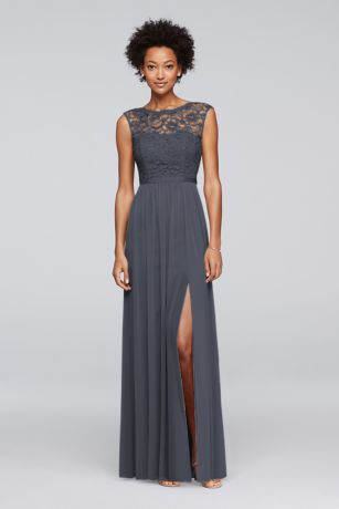 Charcoal Grey Lace Bridesmaid Dresses