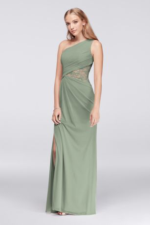 lace and mesh bridesmaid dress Floral Embellished Mesh Halter Lace Up Back Trumpet Dress missy / 8 / lilac