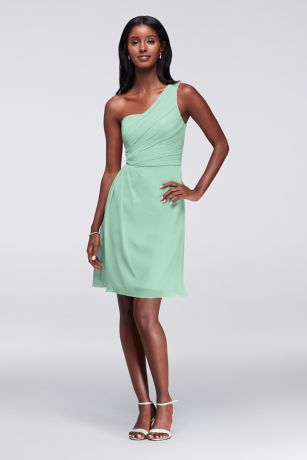 One Shoulder Crinkle Dress