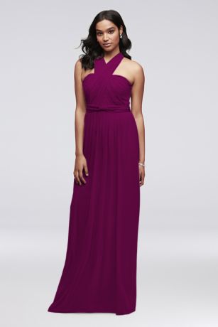 Style-Your-Way 6 Tie Long Mesh Bridesmaid Dress | David's Bridal