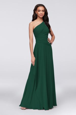 As Is One-Shoulder Georgette Cascade Dress