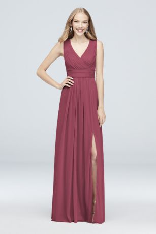 burgundy halter neck bridesmaid dress