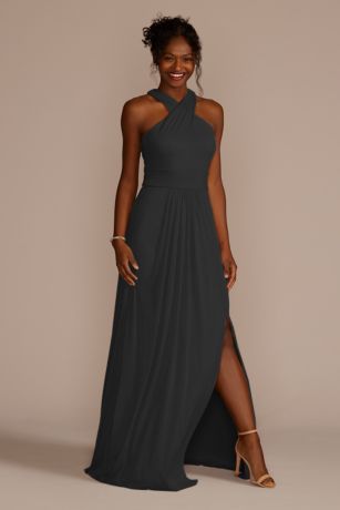 Strapless Mesh Bridesmaid Dress