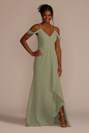 david s bridal off the shoulder bridesmaid dress