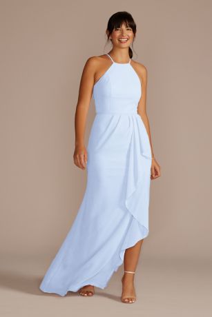 Picture of High-Neck Chiffon Dress with Cascade