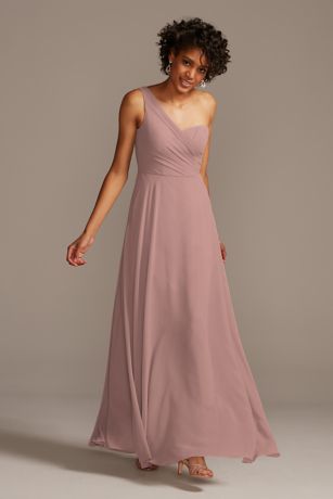 David s Bridal One Shoulder Dress