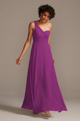 Full Skirt Bridesmaid Dress with One Shoulder
