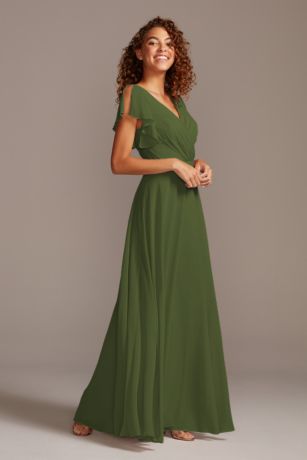 Olive Green Chiffon Bridesmaid Dresses