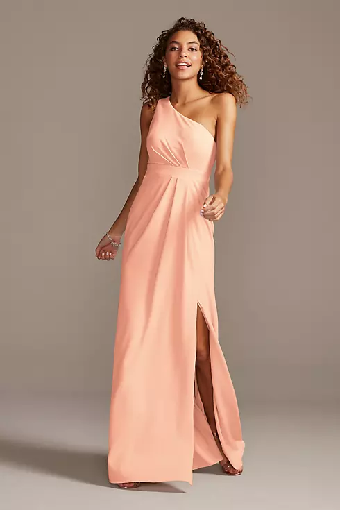 One-Shoulder Stretch Crepe Tall Bridesmaid Dress Image 1