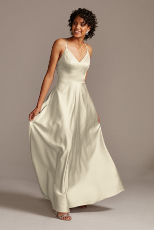 David's Bridal STPLS BD LCE STN CRS/9v9263 ivory – PreOwnedWeddingDresses