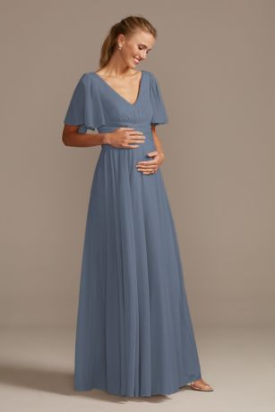 royal blue and gold maternity dress