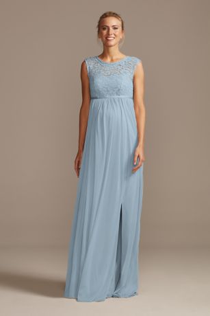 david's bridal sky blue dress