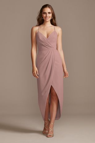 Tulip Hem Chiffon Midi Bridesmaid Dress | David's Bridal