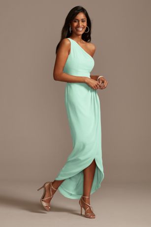 One Shoulder Chiffon Tulip Hem Bridesmaid Dress David's Bridal