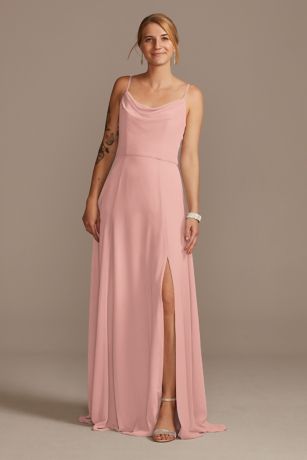 Cowl Neck Chiffon Dress