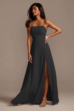 Blake Spaghetti Straps Chiffon Bridesmaid Dress with Slit