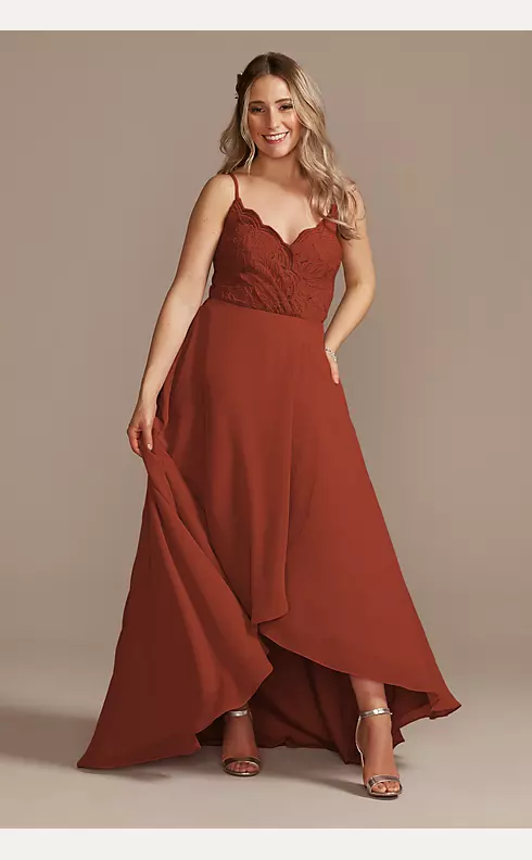 Lace Chiffon High-Low Dress Image 1