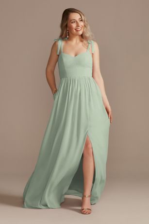 Y Strap Chiffon Dress David s Bridal