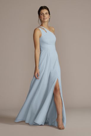 As Is Chiffon One-Shoulder Cutout Dress | David's Bridal