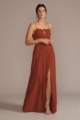 Chiffon Gathered Bodice Bridesmaid Dress David's Bridal